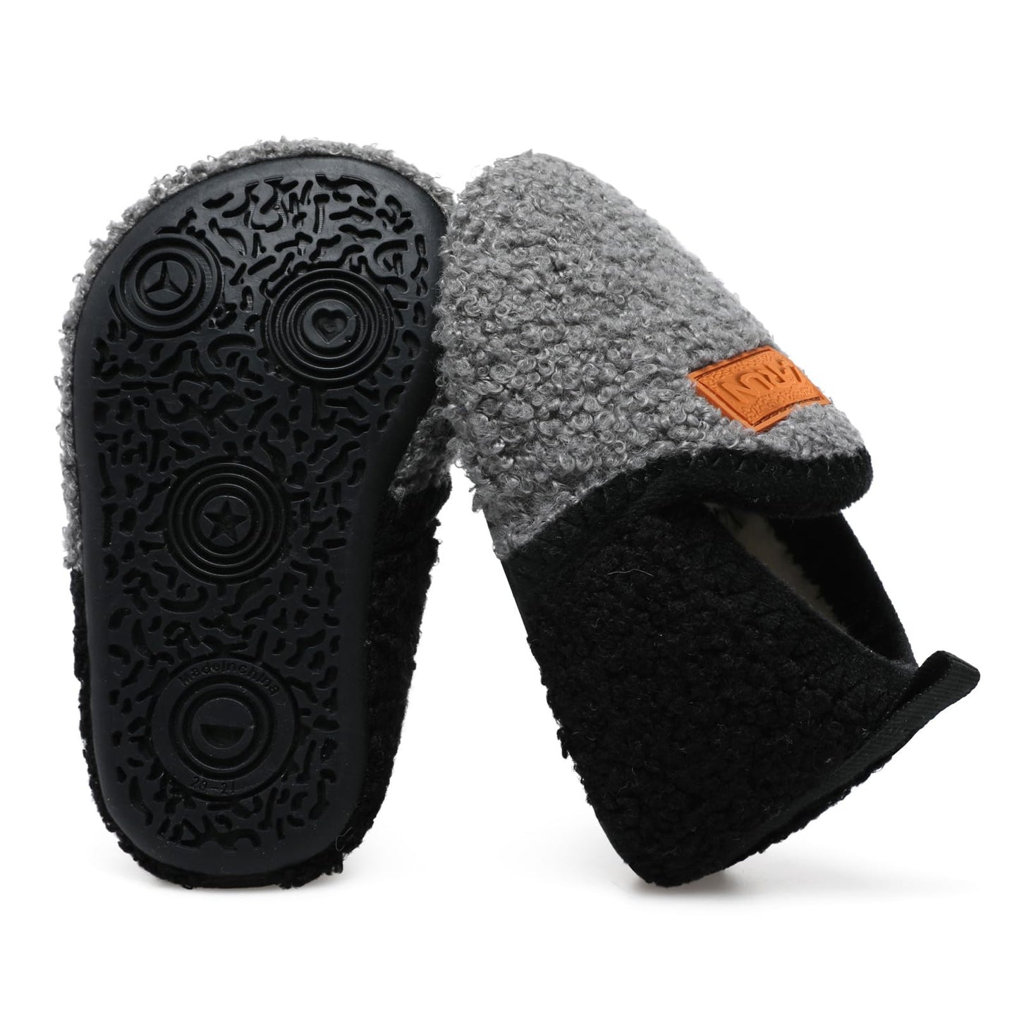 L-RUN Toddler Boys Girls House Slippers Indoor Home Shoes Warm Slipper Socks for Kids Baby Soft Winter Warm Walking Shoes