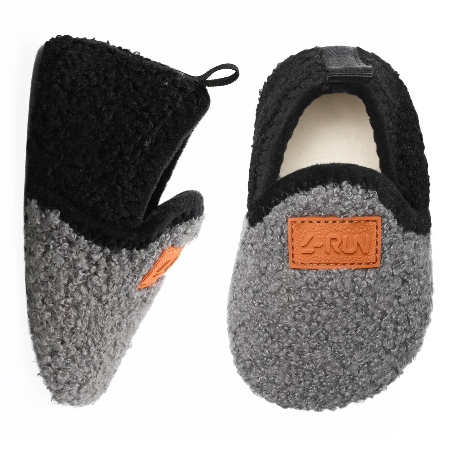 L-RUN Toddler Boys Girls House Slippers Indoor Home Shoes Warm Slipper Socks for Kids Baby Soft Winter Warm Walking Shoes