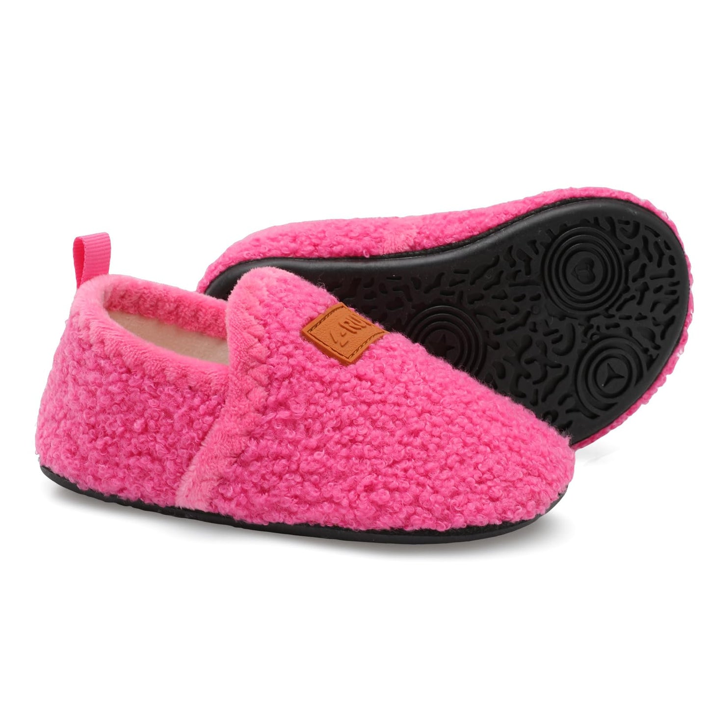 L-RUN Toddler Boys Girls House Slippers Indoor Home Shoes Warm Slipper Socks for Kids Baby Soft Winter Warm Walking Shoes