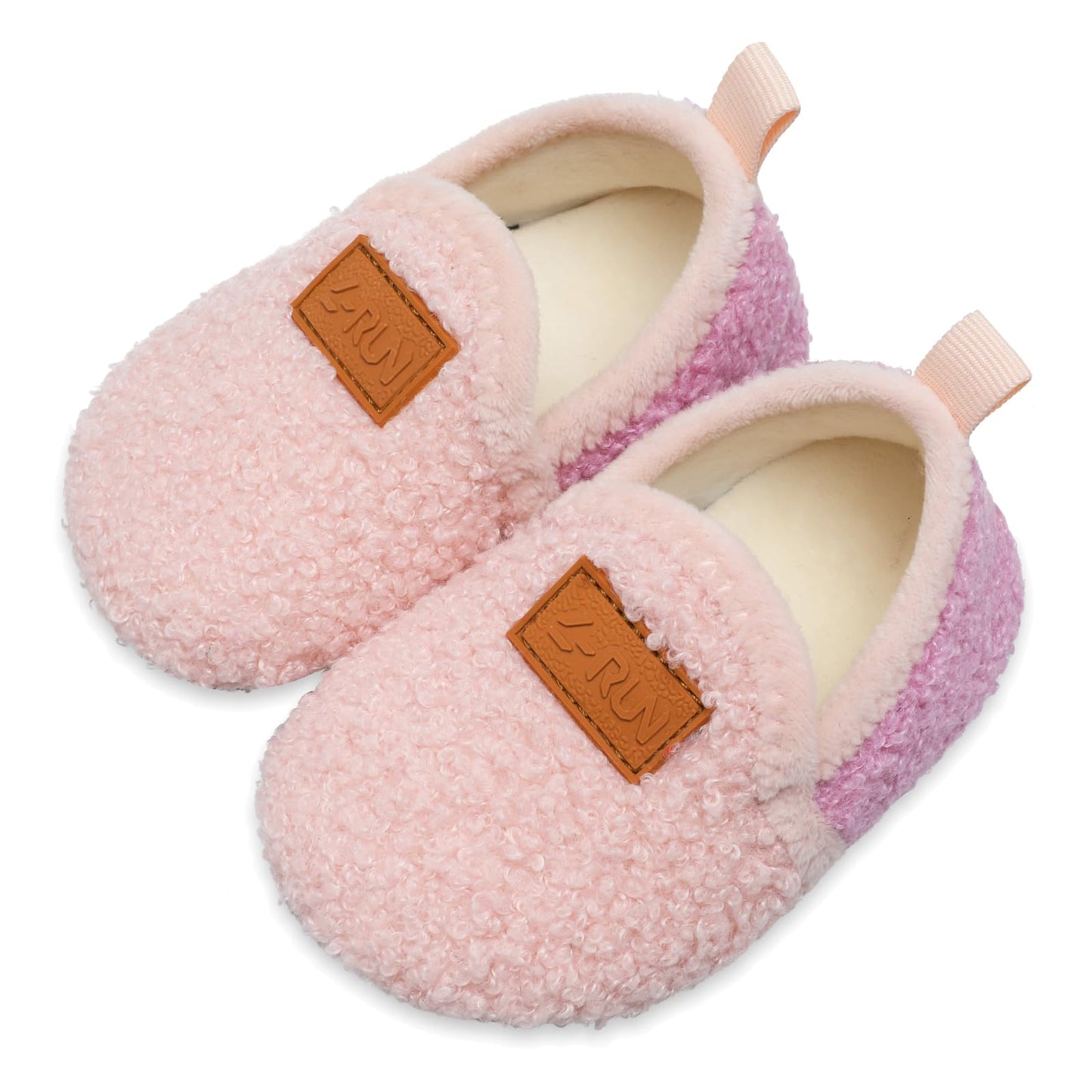 L-RUN Toddler Boys Girls House Slippers Indoor Home Shoes Warm Slipper Socks for Kids Baby Soft Winter Warm Walking Shoes