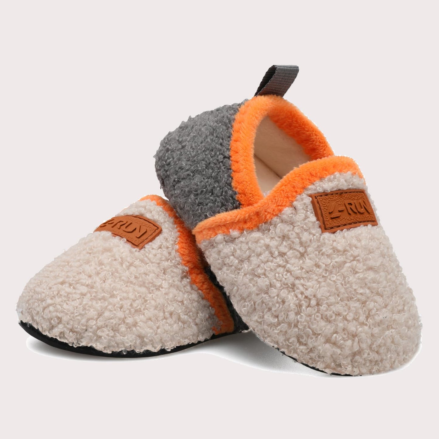 L-RUN Toddler Boys Girls House Slippers Indoor Home Shoes Warm Slipper Socks for Kids Baby Soft Winter Warm Walking Shoes