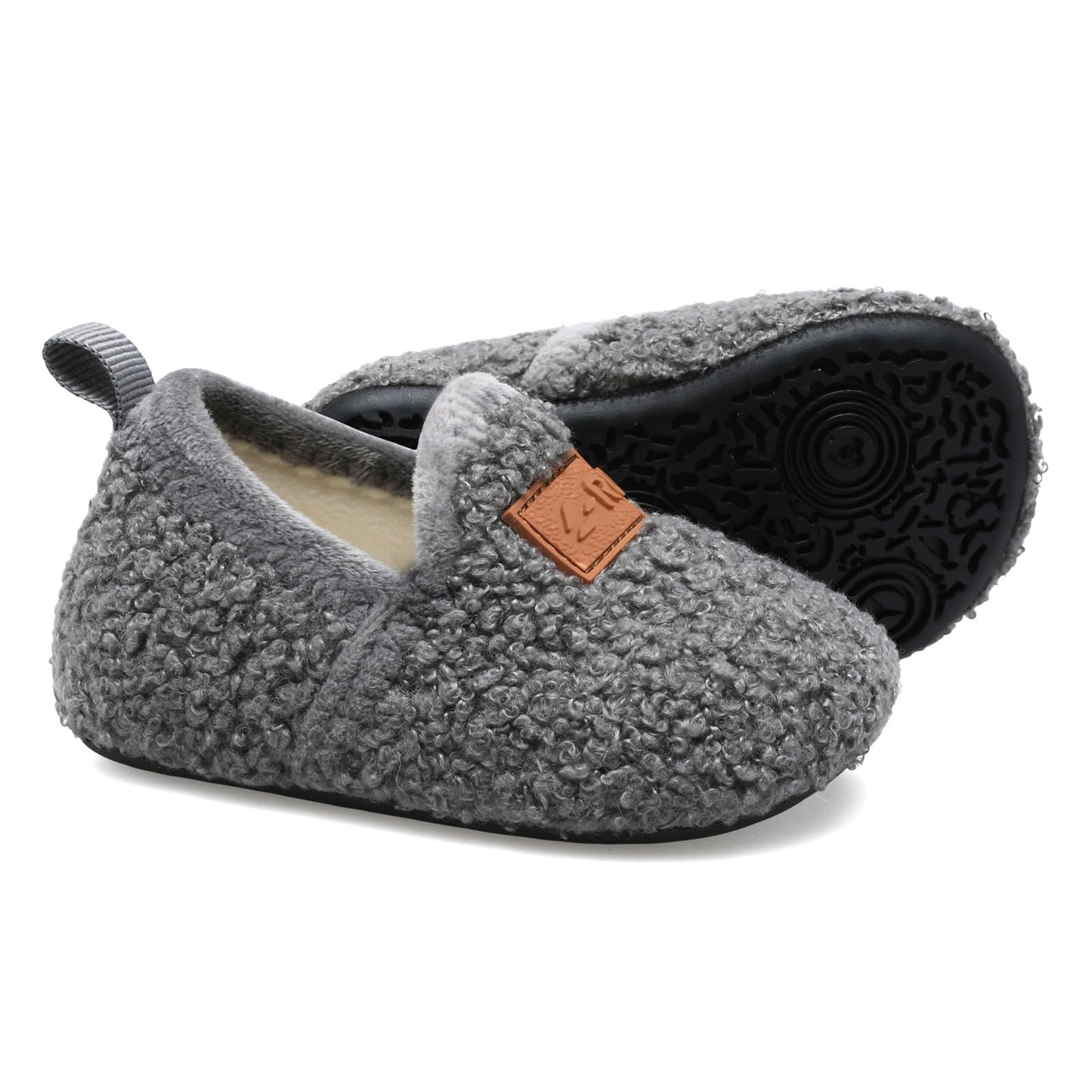 L-RUN Toddler Boys Girls House Slippers Indoor Home Shoes Warm Slipper Socks for Kids Baby Soft Winter Warm Walking Shoes