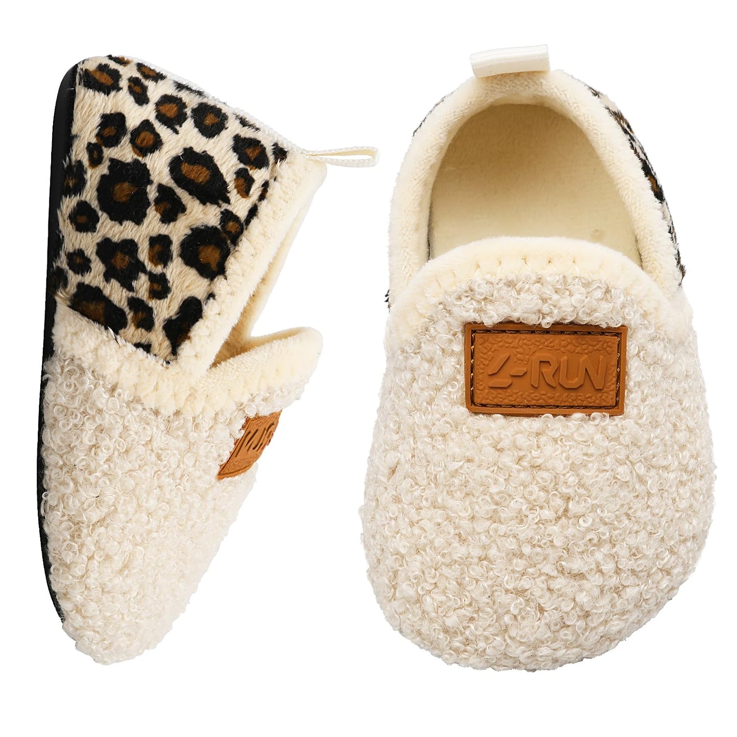 L-RUN Toddler Boys Girls House Slippers Indoor Home Shoes Warm Slipper Socks for Kids Baby Soft Winter Warm Walking Shoes