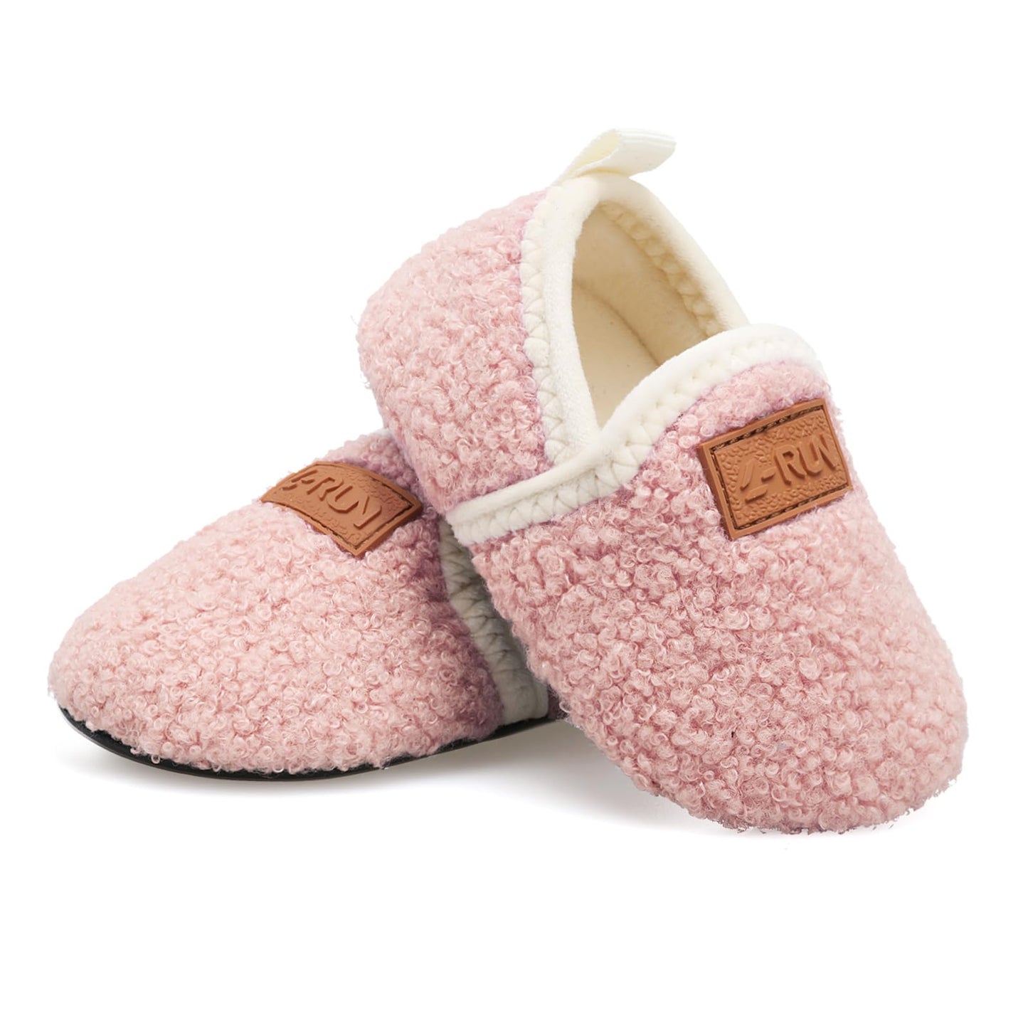 L-RUN Toddler Boys Girls House Slippers Indoor Home Shoes Warm Slipper Socks for Kids Baby Soft Winter Warm Walking Shoes