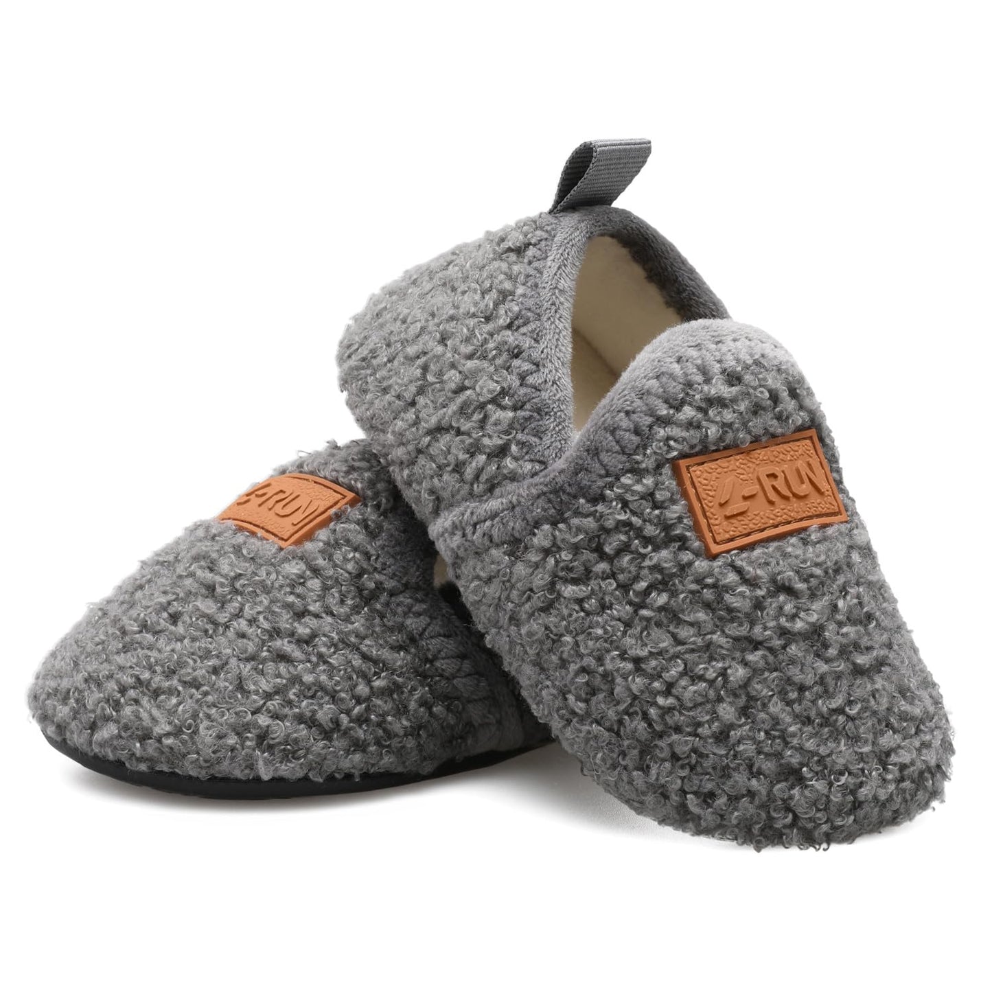 L-RUN Toddler Boys Girls House Slippers Indoor Home Shoes Warm Slipper Socks for Kids Baby Soft Winter Warm Walking Shoes