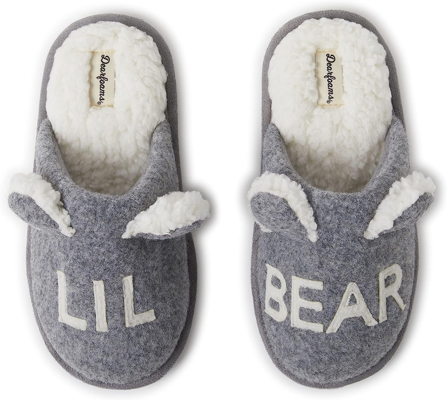 Dearfoams Kids and Toddlers Lil Bear Baby Bear Christmas Holiday Matching Pajama Family Bear Slipper