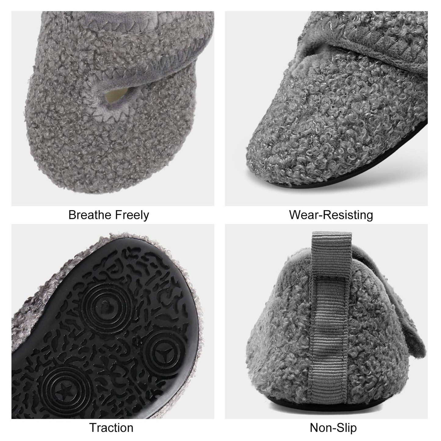 L-RUN Toddler Boys Girls House Slippers Indoor Home Shoes Warm Slipper Socks for Kids Baby Soft Winter Warm Walking Shoes