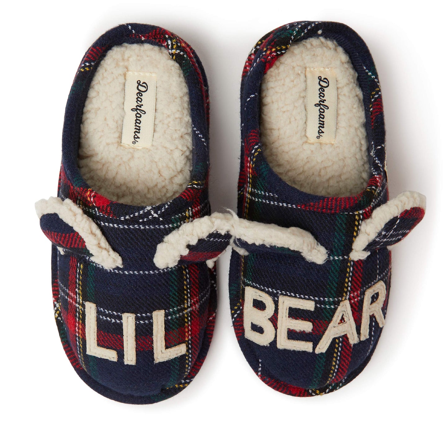 Dearfoams Kids and Toddlers Lil Bear Baby Bear Christmas Holiday Matching Pajama Family Bear Slipper